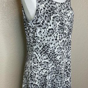 Chico's Easywear Black White Animal Print Dress Women's Size Large Summer Travel